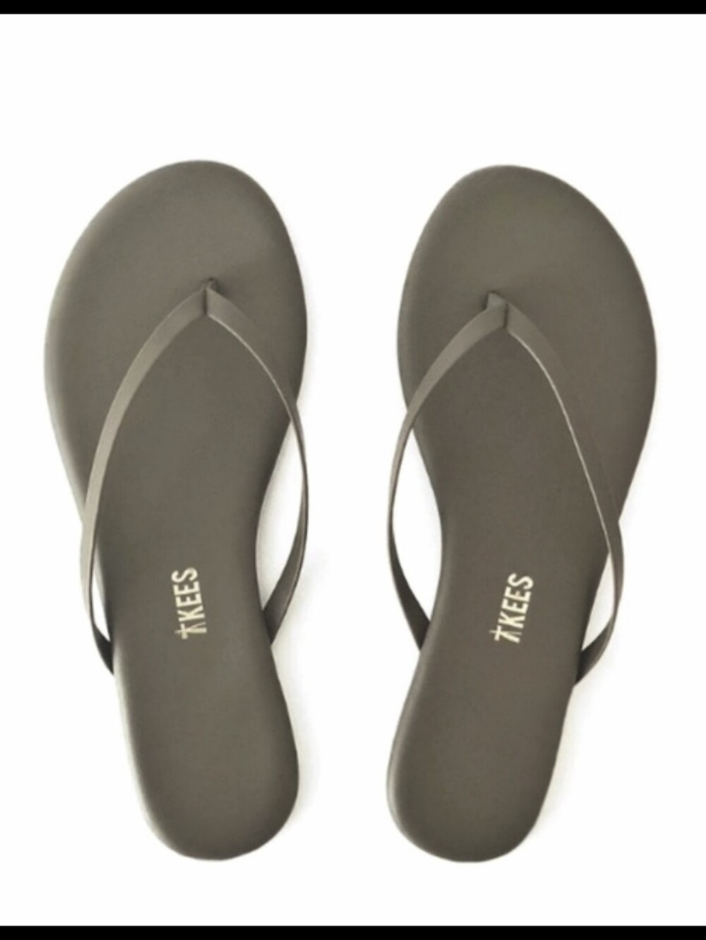 TKEES Lily Vegan Faux Leather Flip Flops Matte Green Size 8 39 Made In Brazil